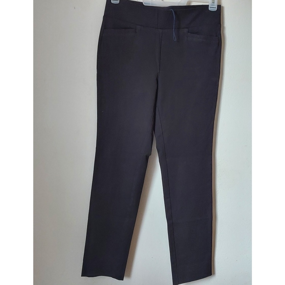 Soft Surroundings Black Straight Pull-On Stretch Pants Size 6